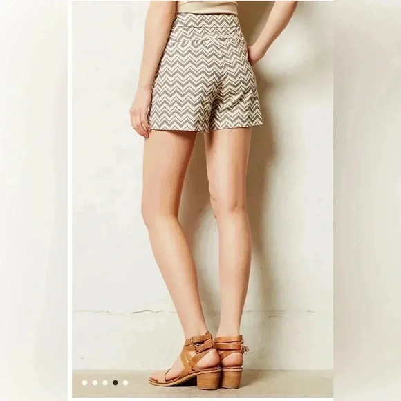 Anthropologie Cartonnier Melisma shorts chevron print size 8 I15 - Picture 3 of 9